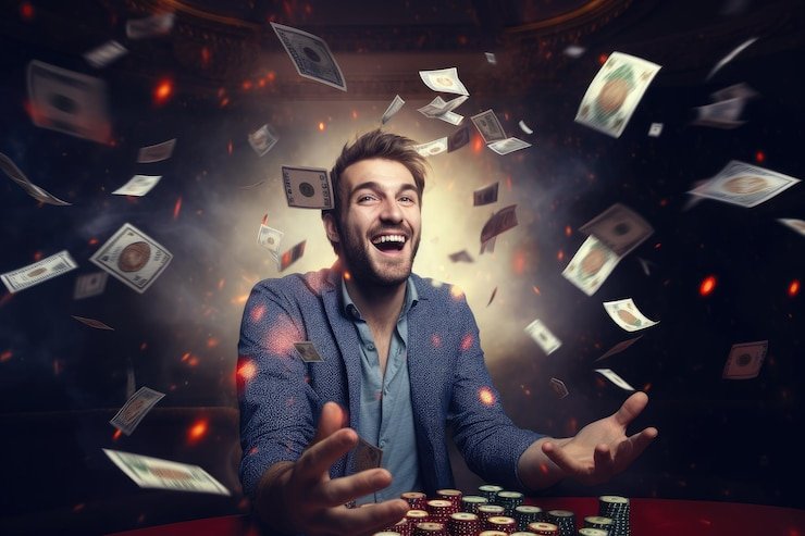Dealer profesional erek93 menjalankan permainan blackjack di studio multi-kamera